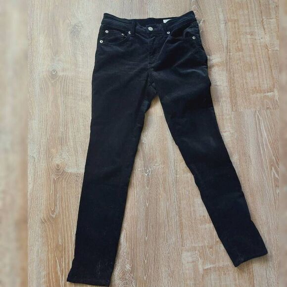 rag & bone High Rise Ankle Skinny Velvet Jeans Black Size 26 - Picture 2 of 10